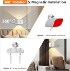 Motion Sensor Wall Light Indoor, Battery Operated Sconce 360°Rotate, Rechargeable Cordless Night Light, Touch Dimmable 3 Brightness, UP Down LED Wall Lamp for Stairs, Closet, Bedroom, Bathroom
