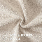 MIULEE 26x26 Christmas Decorative Euro Sham Throw Pillows for Bed Set of 2 Textured Boucle Neutral Winter Throw Pillow Covers Natural Beige Accent Solid Couch Pillowcase Sofa Livingroom Home Decor