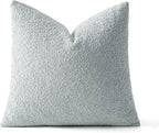 MIULEE Textured Boucle Throw Pillow Cover Light Blue Accent Solid Eruo Sham Pillow Case Decorative Soft Pack of 1 Couch Cushion Chair Sofa Bedroom Livingroom Home Decor,24x24 Inch
