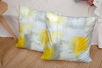CAPSCEOLL Yellow Grey Throw Pillow Covers Modern Home Art Decor,16 X 16 Inches Set of 2 Pillow Cases Decorative,Abstract Oil Painting Pillowcases for Bedroom,Living Room,Cushion Couch Sofa