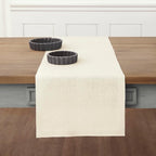 Solino Home Linen Ivory Table Runner 36 Inches - 100% Pure Linen Small Table Runner 14 x 36 Inch Ideal for Dresser and Coffee Tables - Fall, Autumn, Thanksgiving, Christmas, Holiday - Fete