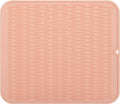 Silicone Dish Drying Mat for Multiple Usage,Easy clean,Eco-friendly,Heat-resistant Silicone Mat for Kitchen Counter or Sink,Refrigerator or Drawer Liner Pink 2XL 24 inches x 18 inches