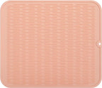 Silicone Dish Drying Mat for Multiple Usage,Easy clean,Eco-friendly,Heat-resistant Silicone Mat for Kitchen Counter or Sink,Refrigerator or Drawer Liner Pink 2XL 24 inches x 18 inches