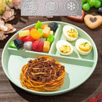 (5 Pack) Portion Control Plate for Balanced Eating, 9" Unbreakable Divided Plates,3 Compartment Plates, Reusable Plastic Plates, BPA Free for Adults