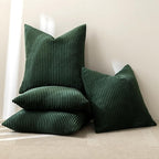 MIULEE Boho Farmhouse Throw Pillow Covers 16x16 Inch Set of 4 Mordern Nordic Cushion Covers Soft Corduroy Christmas Home Decor for Couch Bed Sofa Living Room Army Green