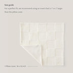 Double Stitch 100% Cotton Throw Pillow Covers - Checkered Tufted Boho Decorative Pillow Covers 18x18, Made in India, Square Cushion Case, Modern Home Decor for Couch, Sofa, Living Room, Cream
