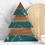 Green Christmas Tree Marble Cheese Board Charcuterie Cutting Tray Marble Serving Decorative for Decoration Charcuterie Kitchen