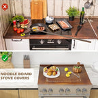 24" x 20" Reversible Wooden Pastry Board Wood Pasta Board with Lip Bread Board Cutting Board Chopping Board Pie Board with Engraved Ruler for Counter Top Kitchen-Brown