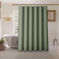 Inhousolu Fabric Shower Curtain Waffle Weave, Sage Green 230 GSM Heavy Duty, Weighted Hem, 12 Metal Hooks, Water Repellent, Machine Washable, Hotel Spa Luxury Bath Curtain Set, 54 x 78 Inch