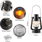 LED Vintage Lantern with Moving Flame Candle,Suitable for Home and Outdoor Usage,Antiqued Hanging Lantern,Battery Powered,6/18 Timer,2PK Bronze