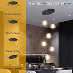 6-Lights Modern Crystal Chandelier for Entrance LED Pendant Light for Kitchen Island Foyer Living Room Bedroom Staircase 3000K