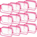 Weewooday 12 Pieces Clear Makeup Bags Cosmetic Storage Bags PVC Zipper Pouches Travel Waterproof Makeup Plastic Case for Women Organizing Toiletries Traveling Bathroom