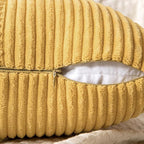 MIULEE Gold Corduroy Pillow Covers Pack of 2 Boho Decorative Spliced Throw Pillow Covers Soft Solid Couch Pillowcases Cross Patchwork Textured Cushion Covers for Living Room Bed Sofa 12x20 inch