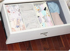 Small Underwear Drawer Organizer 3 Pack Beige, 11' Fabric Dresser Drawer Dividers for Sock Bra and Baby Clothes, Wardrobe and Closet Stoarage Bins for Living Room