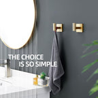 KOKOSIRI Robe Hooks Bathroom Towel Coat Hook for Bath Kitchen Wall 2 Pack Brushed Gold Stainless Steel B1013BG-P2