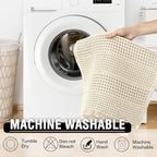 H.VERSAILTEX Waffle Bath Mat Super Absorbent Non Slip Bath Rugs for Beside Tub, 24" x 60", Ivory