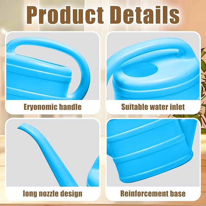 ZXJ Small Plant Watering Can - 1/3 Gallon - Blue