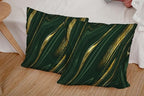 CAPSCEOLL Green Gold Throw Pillow Covers,Modern Abstract Art Painting Throw Pillows for Couch,Green Pillow Covers 18X18 Inch 2 Pcs Square Cushion Cover Gift for Couch Sofa