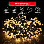 33FT 500LED Mini Globe Lights Plug in,Fairy Lights with Timer and 8 Modes,Christmas Lights for Indoor Outdoor Patio Party Garden Wedding Christmas Tree Decor (Warm White)