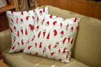 CAPSCEOLL 2PCS Red Soft Throw Pillow Covers 18X18Inch Christmas Celebration White Winter Xmas Year Bed Pillow Covers for Bedroom Sofa Living Room Soft Pillow Covers
