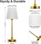 Rechargeable Table Lamp Cordless,5200mAH Battery Operated LED Lamp,3000K Stepless Dimming,Portable Touch Control Wireless Lamp for Dining Room Living Room Bedroom Restaurant Gold 1 Pack