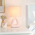 Lampwell LILA Small Table Lamp for Living Room as Bedside Table Lamp for Bedroom,Modern Ceramic Table Lamp,Kids Table Lamp,Night Table Lamp,6.7×3.94×H11.8IN,Bulb Excluded,Light Pink Table Lamp