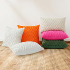 Pallene Hot Pink Throw Pillow Covers 20x20 Set of 2, Soft Plush Faux Fur Decorative Couch Pillow Covers for Sofa Bed Living Room Pillow Cases with 3D Diamond Pattern