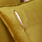 VAKADO Throw Pillow Covers 18x18 Set of 2 Gold Velvet Christmas Decor Decorative Couch Cushion Euro Pillowcases with Fringe Home Bed Decoration for Sofa Bedroom Office