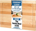 CONSDAN Wood Cutting Board for Kitchen, 16 x 12, USA Grown Solid Hickory Hardwood, Edge Grain, Chopping Board, Butcher Block with Juice Groove, Prefinished with Food-Safe Oil, 3/4" Thick