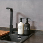 MOMEEMO Kitchen Soap Dispenser Set, Contains Dish and Hand Soap Dispenser, Suitable for Farmhouse Kitchen Decor. (Black & White)