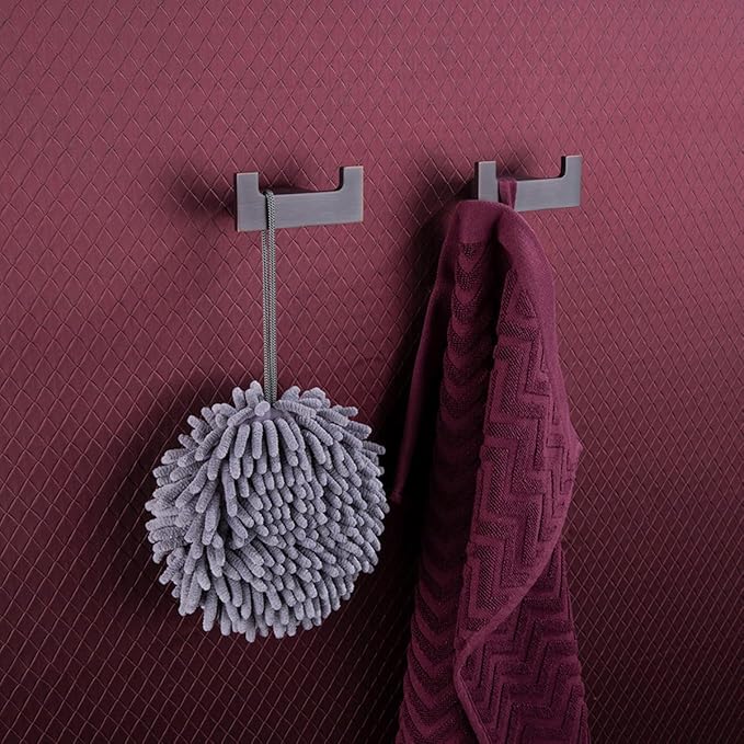RANDOM Double Towel Hooks for Bathroom Wall Hook Heavy Duty Coat Robe Clothes Towel Sponges Hooks Holder SUS304 Stainless Steel Wall Mount Bathroom Kitchen Accessories 2 Pack Oil Rubbed Bronze