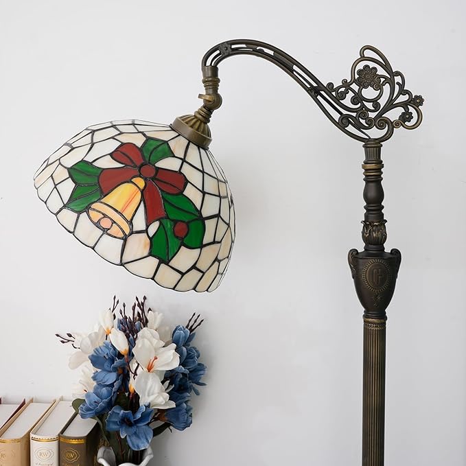 Tiffany Floor lamp 12 inch Stained Glass lamp Yellow Bell Adjustable Classical Art Floor lamp ADAPTS to Bedroom Dining Room Living Room Office and Other Tiffany Retro Style Home Decoration Crafts