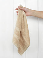 American Soft Linen Luxury Washcloths for Bathroom, 600 GSM 100% Cotton 4 Piece Turkish Wash Cloth Set, 13x13 in Soft Rags for Body and Face, Beige Washcloths