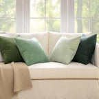 MIULEE Boho Farmhouse Sage Green Throw Pillow Covers 22x22 Inch Set of 4 Mordern Nordic Cushion Covers Soft Corduroy Christmas Home Decor for Couch Bed Sofa Living Room Forest Green
