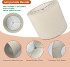 12" Wx 10" H Drum Lampshades, No Assembly Required, Fabric Lampshade for Table Lamp, Bedside Lamp, Floor Lamp, Metal Spider Fitter, Beige