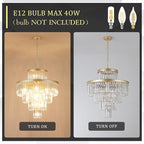 Modern Gold Crystal Chandelier 15 Lights 24" Round Light Fixture Luxury 5-Tier K9 Crystals Chandelier Contemporary Pendant Lighting for Dinning Room Living Room Foyer Kitchen