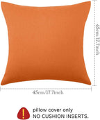Boao 4 Pack Christmas Decorative Outdoor Waterproof Throw Pillow Covers Square Patio Balcony Garden Waterproof Cushion Case PU Coating Pillow Shell for Couch Bed Patio Sofa, 18 x 18 Inch(Orange)