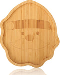 TJ POP Christmas Bamboo Serving Platter - Santa Face Decorative Tray Candy Snack Board, Natural Wooden Serving Tray Cute Charcuterie Board for Cheese, Cookies, Fruits & Holiday Party (10” x 9”)