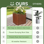 Corten Steel Planter Box-20"x20"x20"-Large Square Planter Matel -Outdoor Indoor- Heavy Duty Rustic Tall Planter Flower Pot Commercial Residential for Patio Porch Deck Home Backyard
