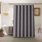 Inhousolu Boho Farmhouse Shower Curtain with Fabric Liner Set, Faux Linen Textured, 14 Metal Hooks Luxury Weighted Hem, Washable Wrinkle Free Bath Curtain for Hotel Bathroom 72"W x 84"L Graphite Grey