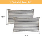 Black Lumbar Pillow Covers Farmhouse Linen Throw Pillow Covers Pack of 2 Striped Outdoor Decorative Throw Pillows for Couch Sofa Bed 12 x 20IN Black and Cream