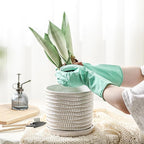 8 Inch Plant Pot: Ceramic Planter with Drainage Hole & Saucer - Cream White Flowerpot for Indoor & Outdoor Plants - with Separate Tray for Home & Office - Wave Embossed Design