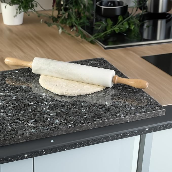 Koville Norwegian Natural Granite Cutting Board for Kitchen, 16x20inch Extra Large Hand Crafted Stone Slab for Cheese, Charcuterie, Pastry Board - Gift for Wedding, House Warming