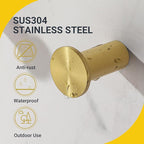 SAYAYO Brushed Gold Towel Hooks for Bathrooms, Heavy Duty Wall Hooks for Hanging, Modern Coat Hook Robe Hook SUS 304 Stainless Steel 4 Pcs