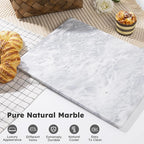 Diflart Natura Marble Stone Pastry Board for Kitchen, 16x20 Inch, Gray with White Veins, Marble Cutting Board Large with Non-Slip Feet for Keep the Dough Cool and Chocolate Tempering, Pack of 1 Pcs