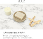 ZCCZ Beige Bathroom Accessories Set 4 Pcs - Toothbrush Holder, Soap Dispenser, Vanity Tray, Tumbler - Countertop Organizer for Bathroom Decor - Stylish and Functional Accessory Set for Home