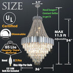 Crystal Chandeliers Contemporary Chandelier Foyer Entryway Lighting 21 Lights Pendant Ceiling Light Fixture for Grand Living Room Hallway Entry French Empire Style Extra Large 36''