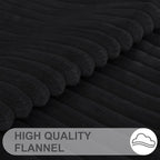Simmore Decorative Fall Throw Pillow Covers 26x26 Set of 2, Soft Natural Plush Flannel Double-Sided Fluffy Couch Pillow Covers for Sofa Living Room, Black