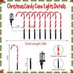 8 Pack Christmas Candy Cane Lights, Christmas Decorations Outdoor Waterproof, Pathway Light Plug in with 8 Lighting Modes & Memory Function for Outside Path Walkway Party Garden Yard Patio Xmas Decor