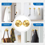 Gold Suction Cup Hooks for Shower, Heavy Duty Wreaths Hangers for Glass Door Window, Bathroom Towel Robe Suction Cup Hook, No Drill Holder on Smooth Wall, Mirror, Tile for Home (2, Gold)